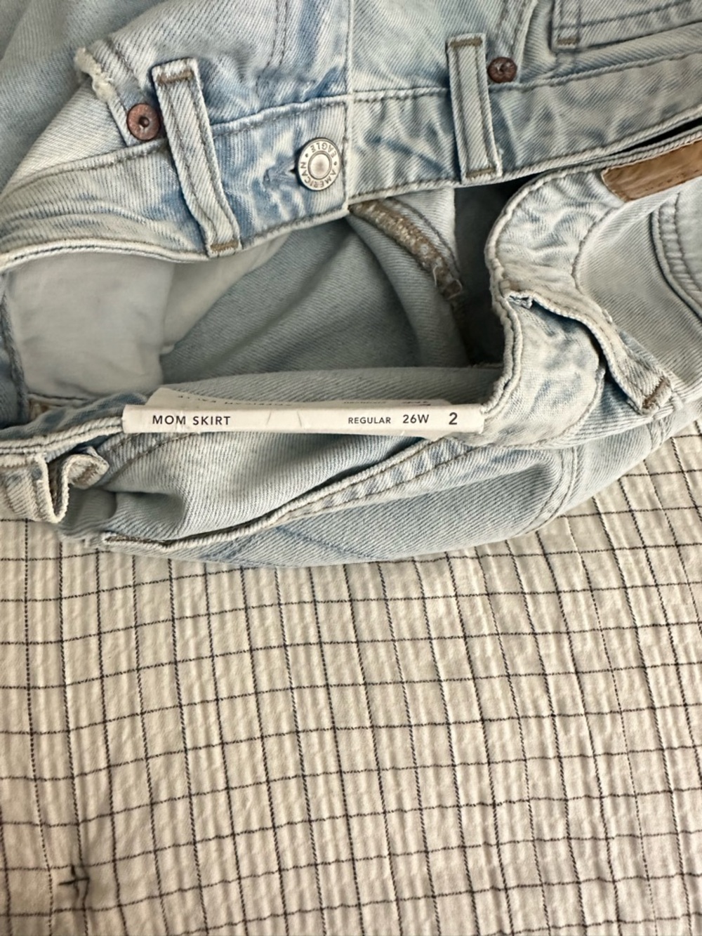 American eagle mom skirt Light Blue Denim Skirt waist 26 Size 2reg - Picture 6 of 7